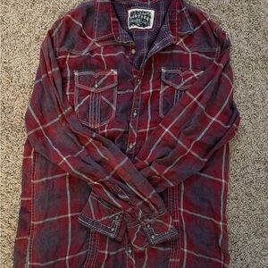 BKE Vintage Red and Blue Plaid Shirt